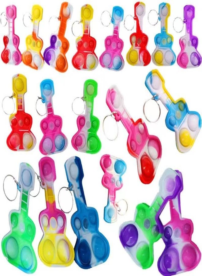 Roaqua (Students Birthday Gifts and Party Favors 100 Packs Guitar Bulk Mini Pop for Adult Kids,Sensory Small Bubble Fidget Music Prize - Image 1